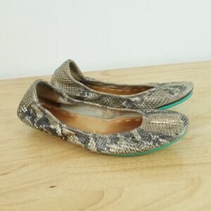 Tieks Copperhead Snake Size 7 Ballet Flats Leather Shoes Foldable Quiet Luxury